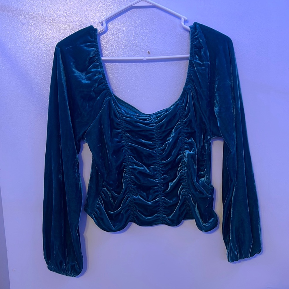 Velvet green rave top